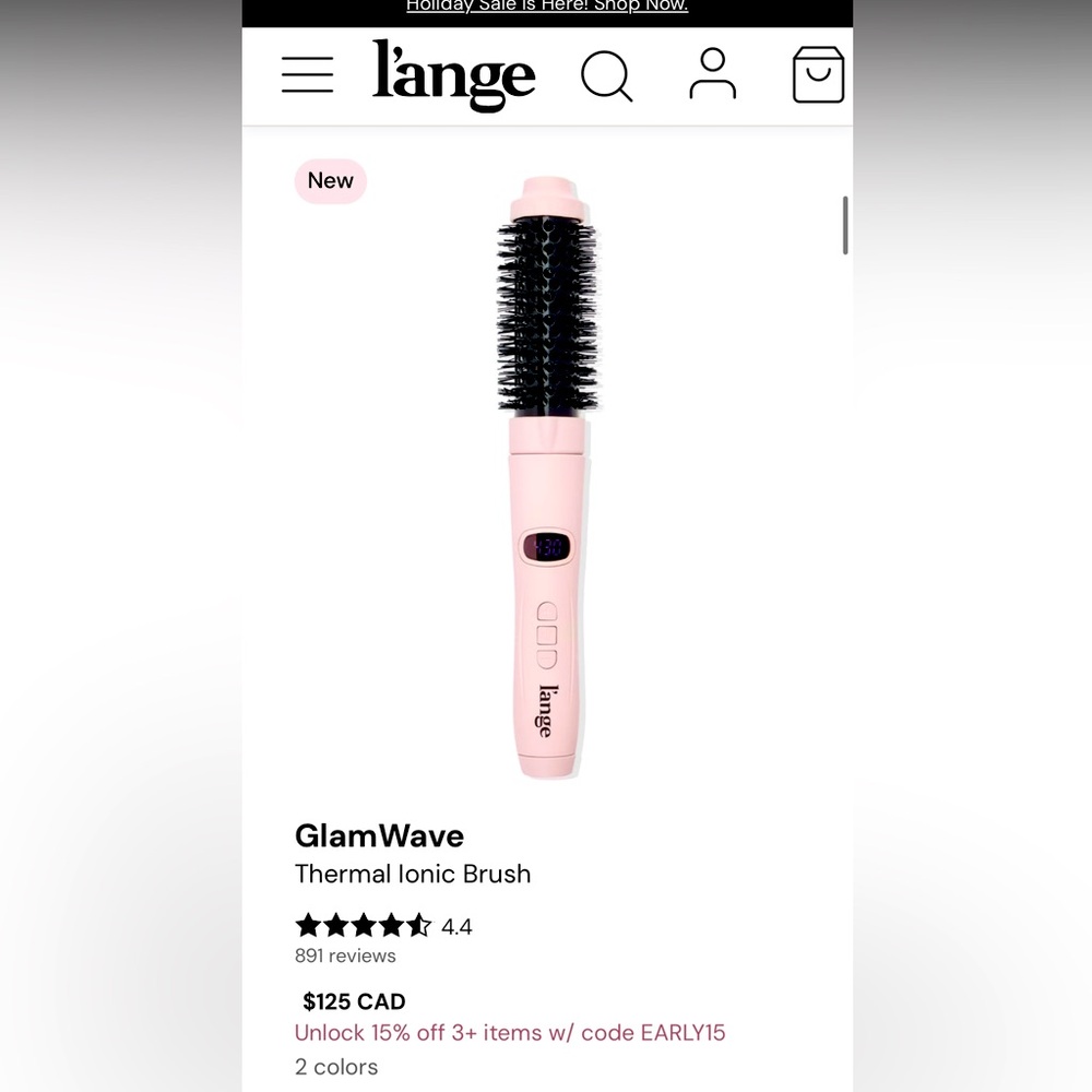 L’ange glamwave thermal ionic brush